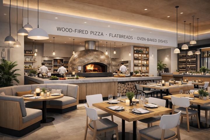 Illustrative concept visual for Crust, Wood-Fired Pizza, Flatbreads & Oven-Baked Dishes