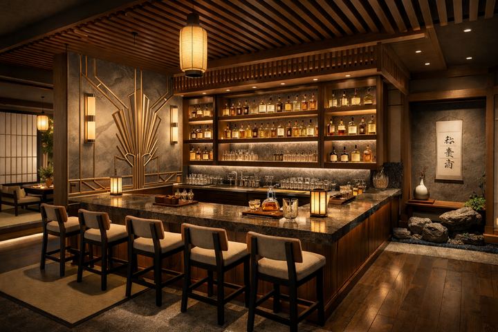 Illustrative concept visual for Kõri, Japanese Whisky Bar with Curated Pairings