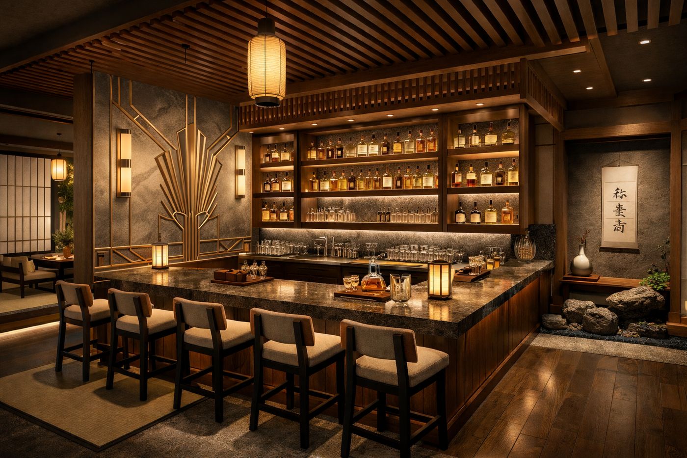 Illustrative concept visual for Kõri, Japanese Whisky Bar with Curated Pairings