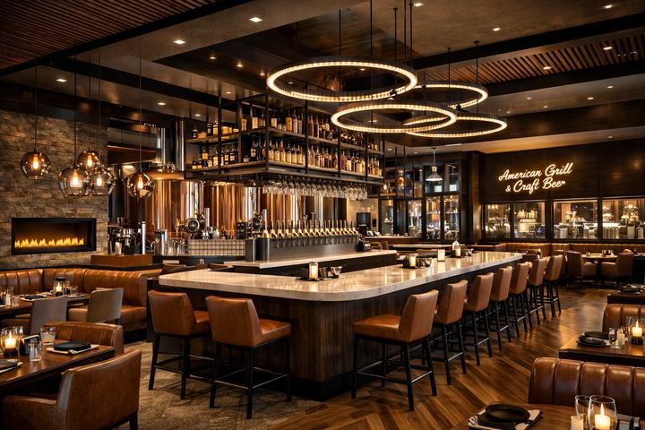 Illustrative concept visual for Smoked Beer, American Grill & Craft Beer