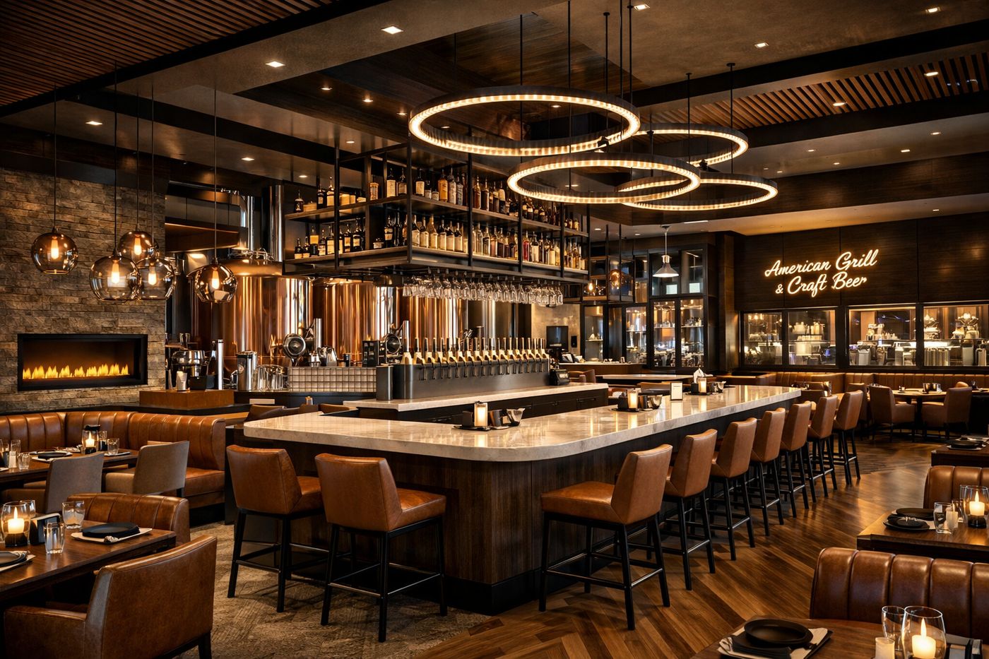 Illustrative concept visual for Smoked Beer, American Grill & Craft Beer